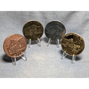 Lot of 4 The Alamo San Antonio TX Challenge Coins Tokens Medallion Remember 2012